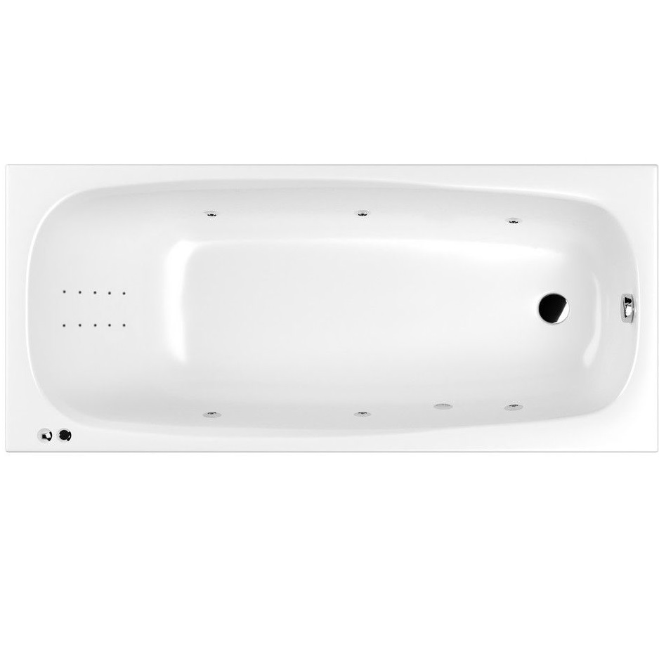 Ванна гидромассажная Whitecross Layla LINE NANO 0102.170075.100.LINENANO.CR 170x75 (белый глянцевый, хром), каркас, слив-перелив